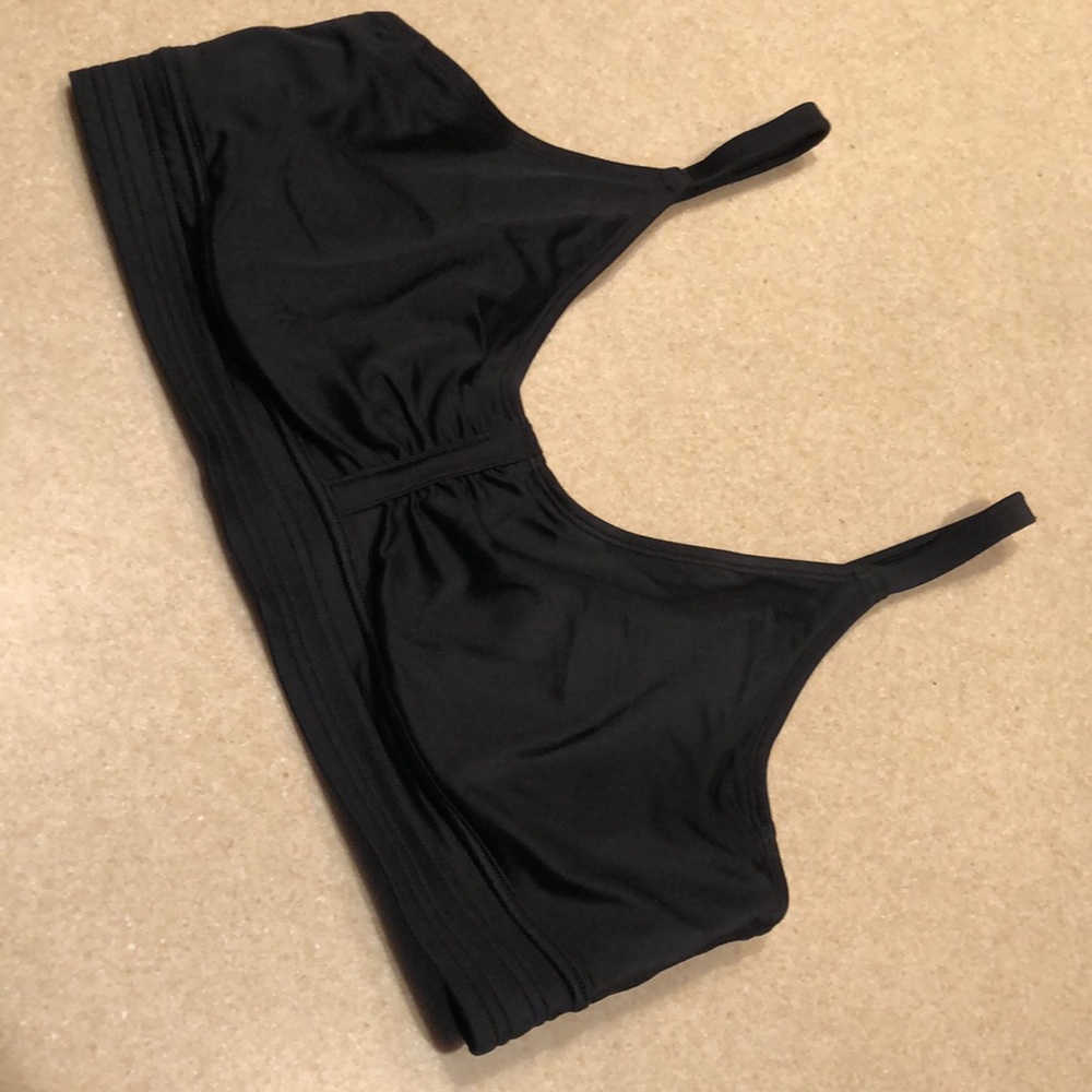 Athleta Stitched Band Black Bikini Top, size 38 B/C